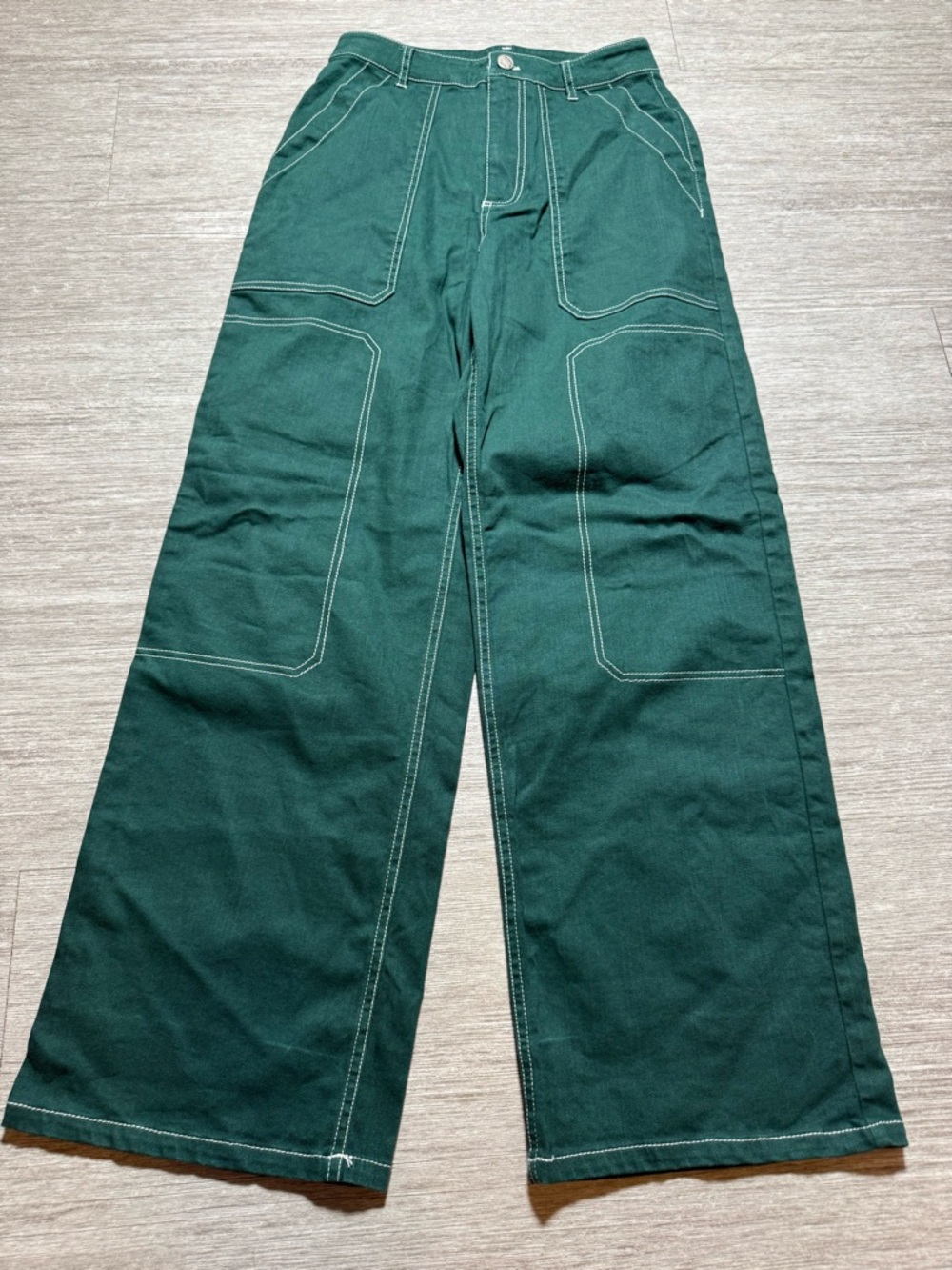 BY DYLAN Cooper Green Utility Pants Wide‎ Leg Carpenter Workwear Streetwear XS